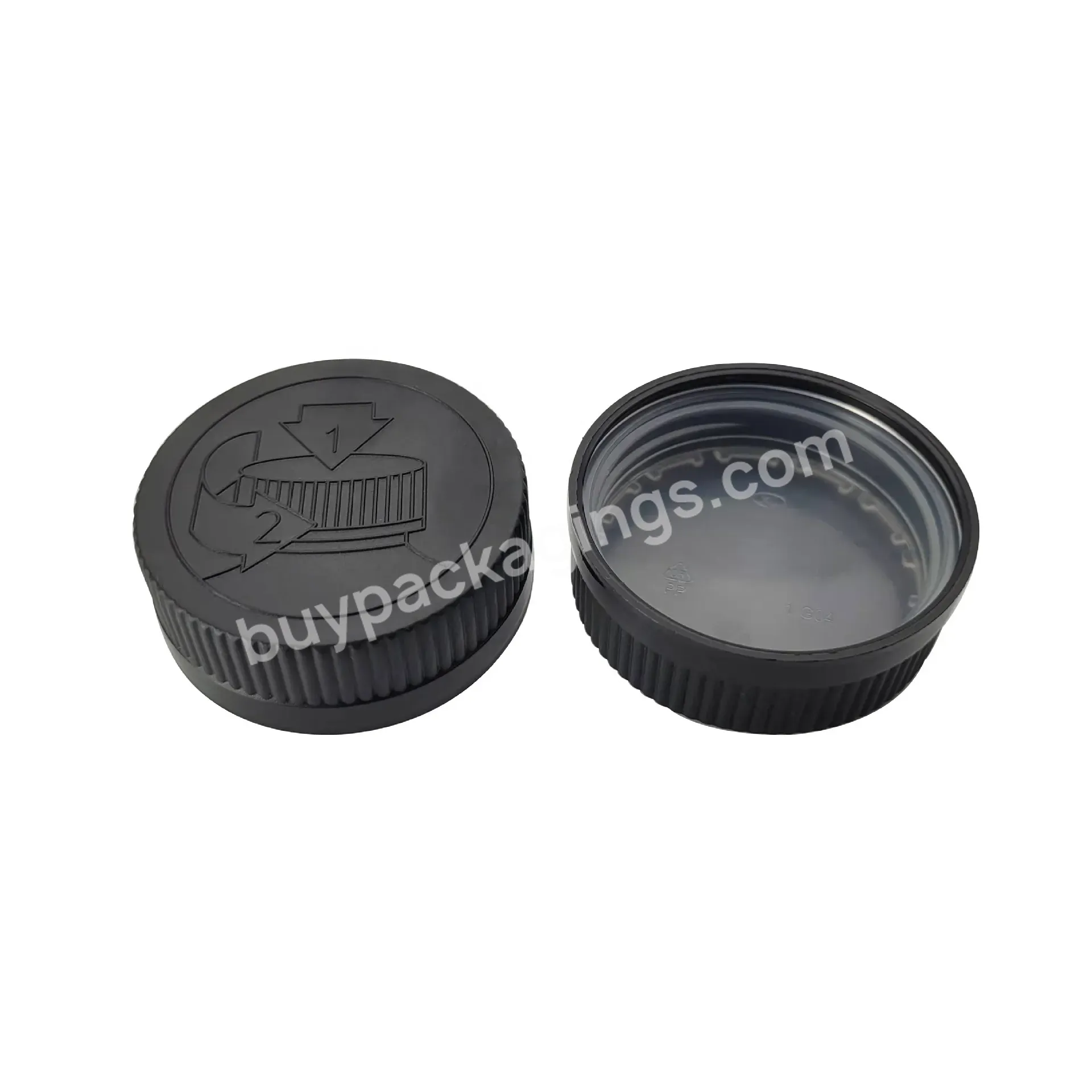 44mm 44/400 Black Plastic Pp Child Proof Resistant Crc Cap Lid For Medicine Bottles