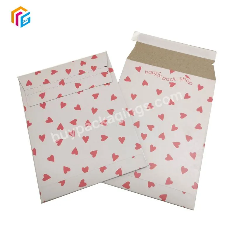 450gsm 6*8 Inches Cheap Wholesale Eco Friendly Printed Paper Packaging Stock Mailer Cardboard Envelopes
