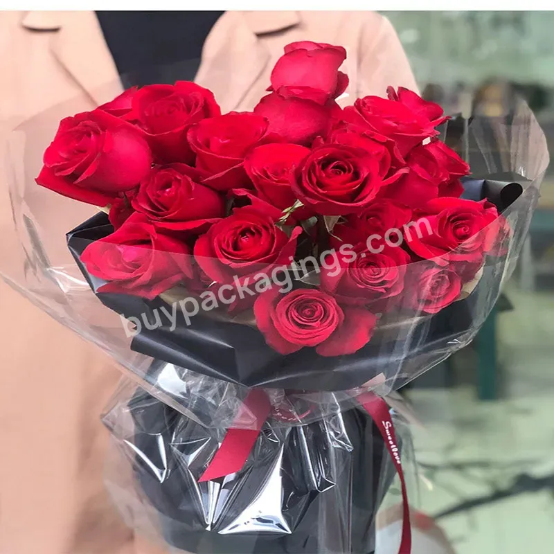 45*45cm/60*60cm Transparent Cellophane Opp Plastic Material Simple Bouquet Packaging Clear Cellophane Flower Wrapping Paper