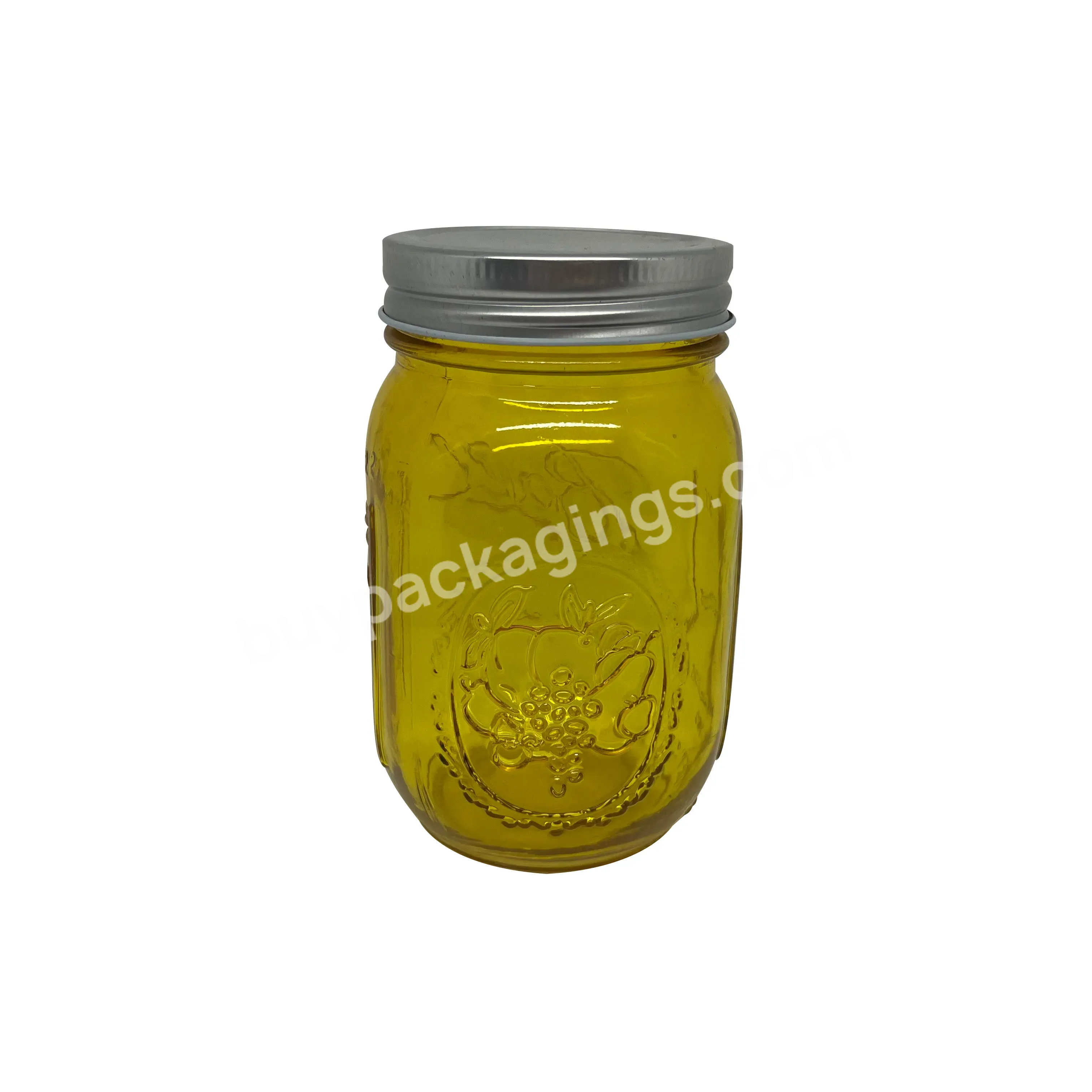 480ml Hot Sale Spray Color Cold Drink Jar Fruit Vegetable Salad Jar Honey Jam Jar