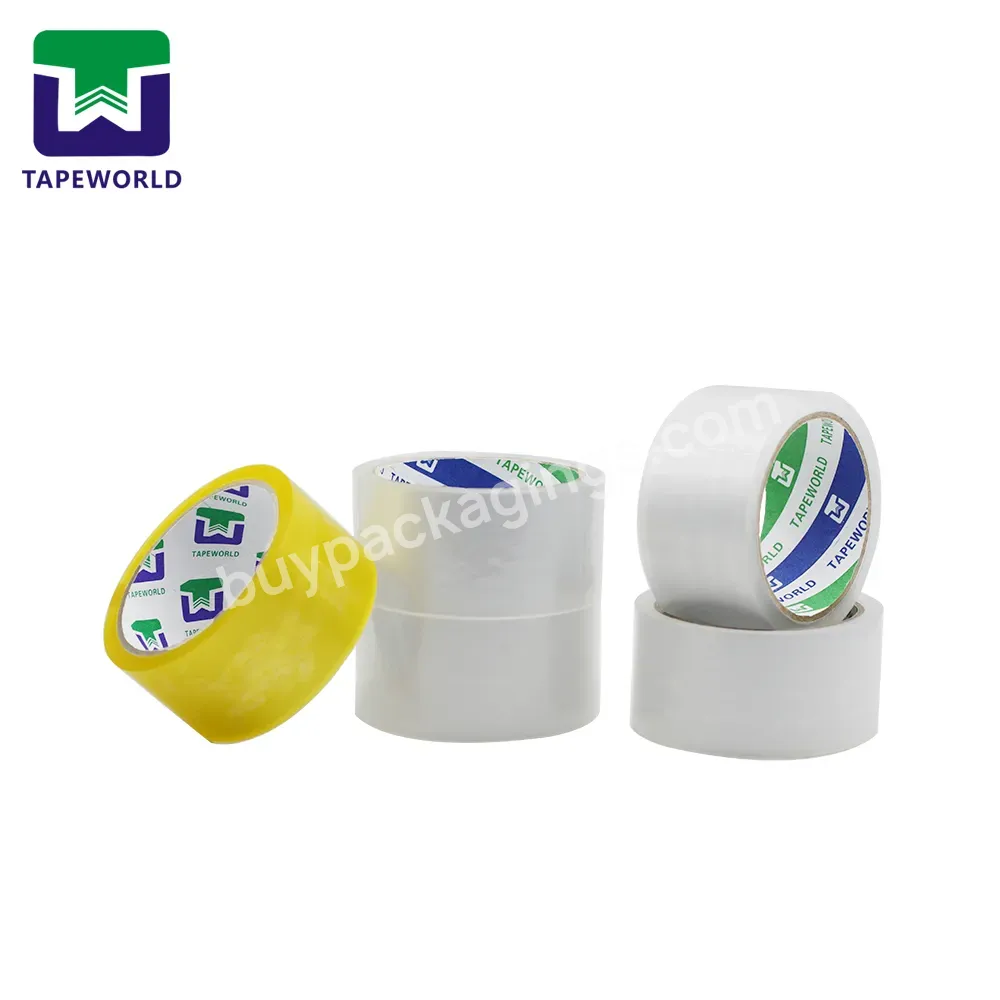 48mm 100m China Tape Manufacturer Acrylic Bopp Yellowish Clear Packing Customised Carton Sealing Tape For Packaging Box