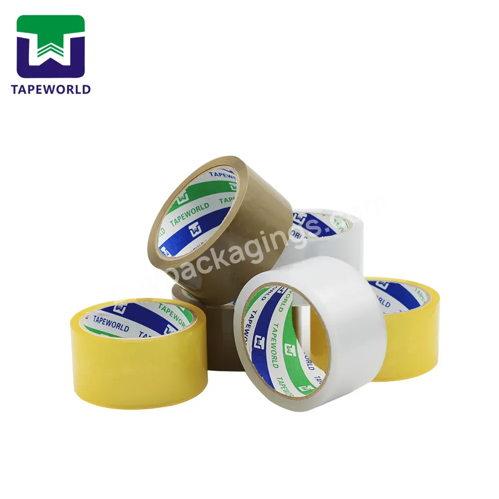 48mm 100m China Tape Manufacturer Acrylic Bopp Yellowish Clear Packing Customised Carton Sealing Tape For Packaging Box