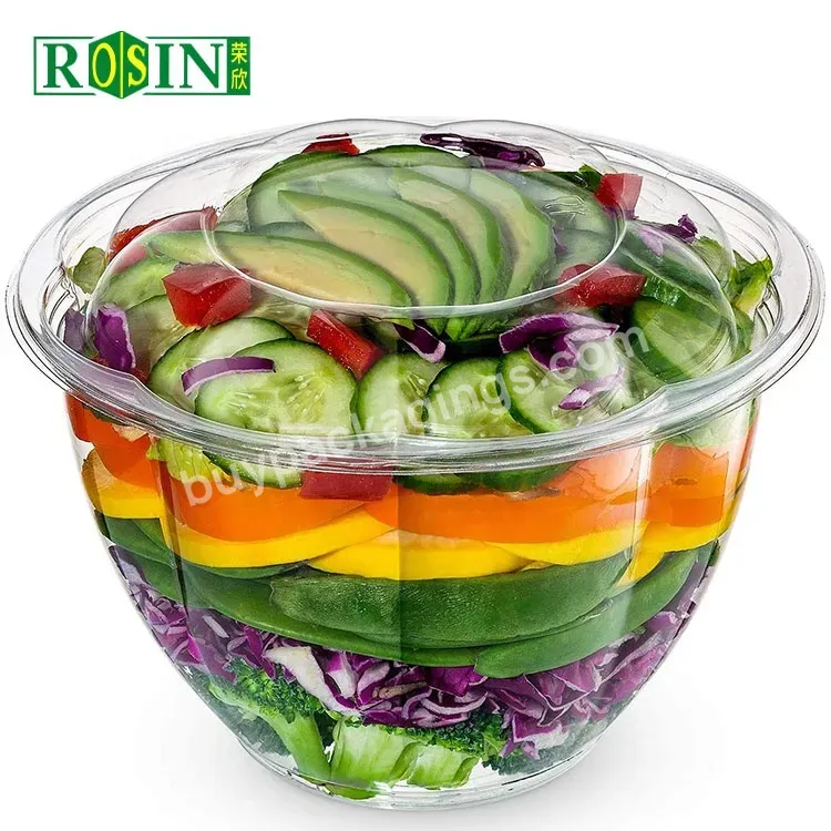 48oz Pet Transparent Disposable Plastic Salad Bowls Fruit Boxes Lunch Container With Lids - Buy Plastic Salad Box/lunch Container,Plastic Transparent Salad Bowl,Wholesale Plastic Containers Salad Bowl.