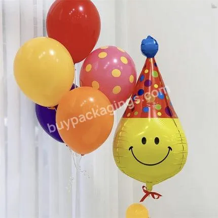 4D Clown Smile Hat Smiley Balloons Happy Face Hat Shape Foil Balloons Birthday Party wedding Decoration Balloon