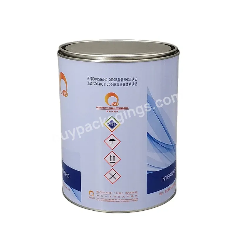 4l Empty Round Metal Tin Can Container Paint Can With Lids