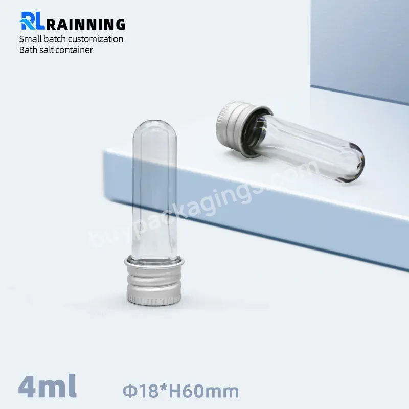 4ml Bath Salt Container Plastic Preform Pet Plastic Test Tube With Screw Lids - Buy Bath Salt Container,Test Tube,Plastic Preform.