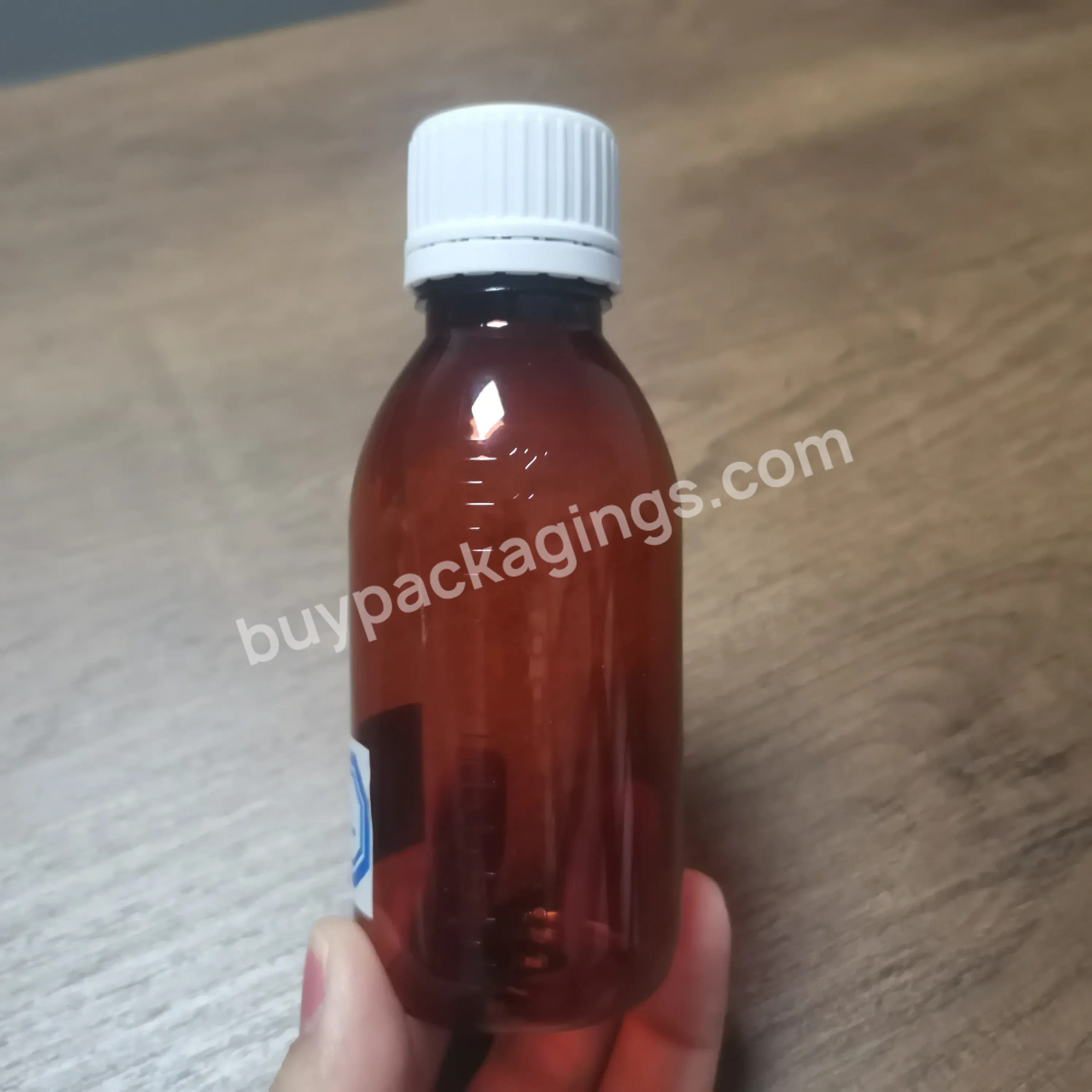 4oz 120ml Pet Plastic Container Cough Syrup Bottle Medicine Liquid Oral Bottle With Childproof Cap