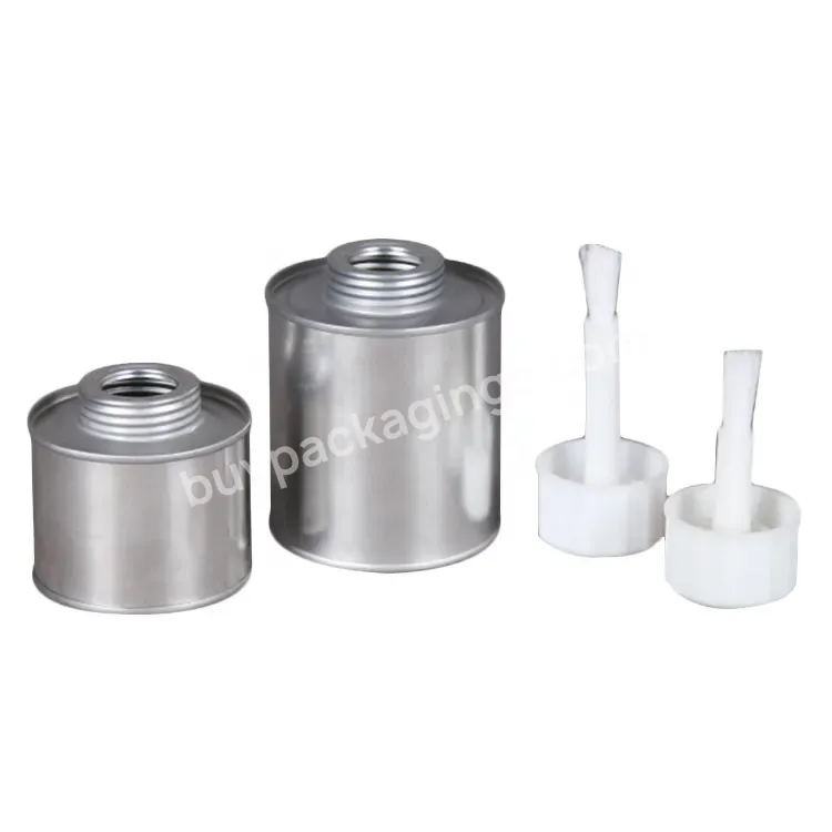 4oz 6oz 12oz Empty Metal Tin Cans With Bristle Brush For Pvc Adhesive Glue