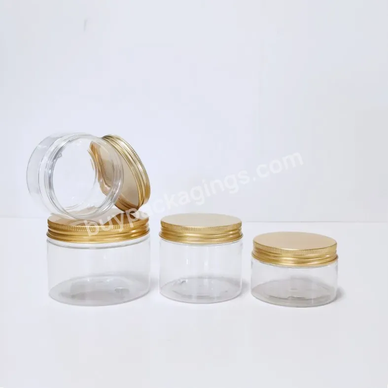 4oz 8oz Luxury Empty Customization Cosmetic Containers Cosmetic Packaging Plastic Cream Jar With Gold Lid - Buy Plastic Cream Jar,Plastic Cream Jar,Cosmetic Containers.