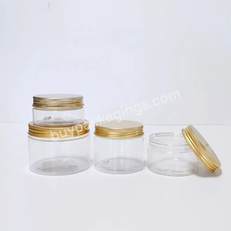 4oz 8oz Luxury Empty Customization Cosmetic Containers Cosmetic Packaging Plastic Cream Jar With Gold Lid - Buy Plastic Cream Jar,Plastic Cream Jar,Cosmetic Containers.