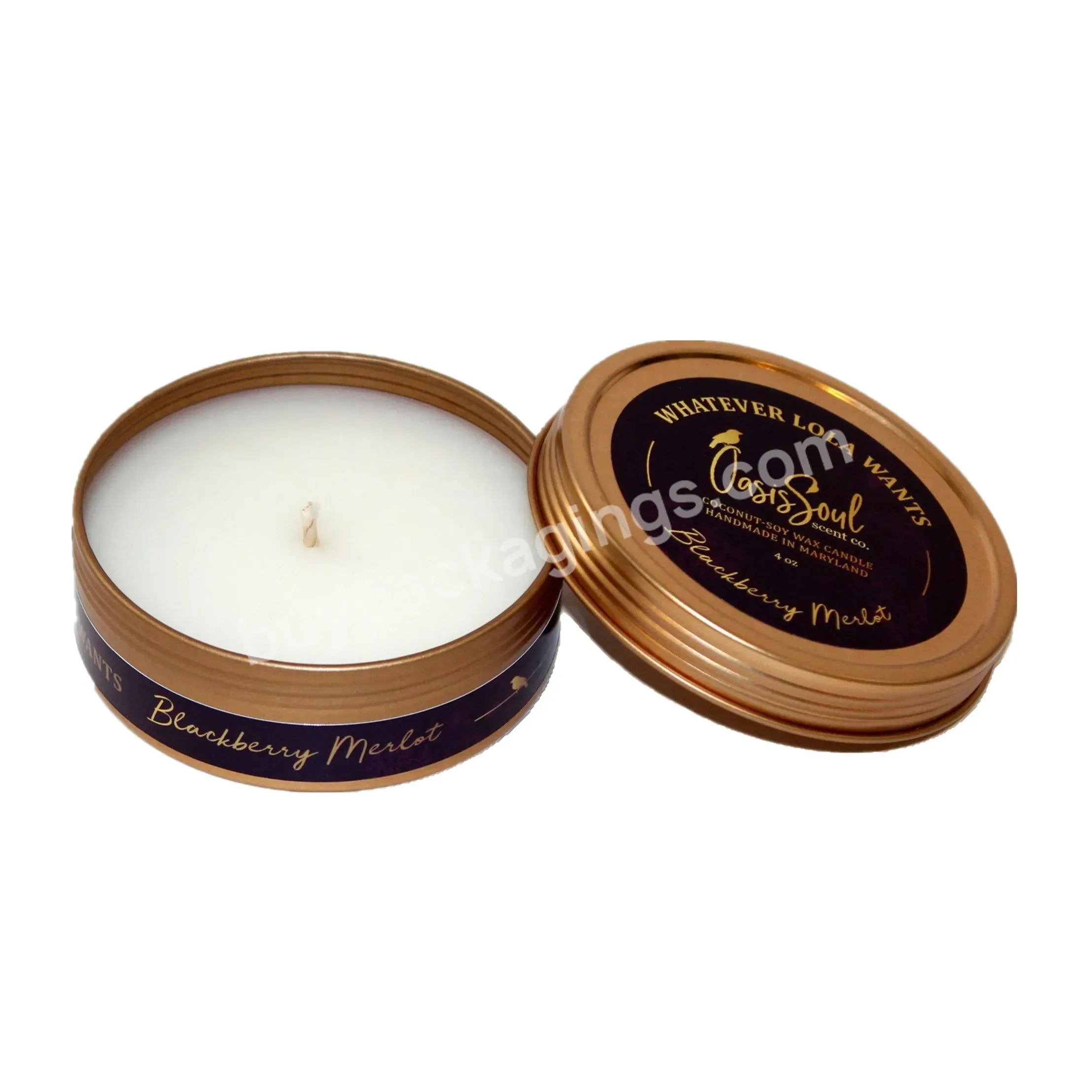 4oz Gold Candle Tin With Screw Top Copper Screw Tin For Candle,Pomade,Salve,Cream