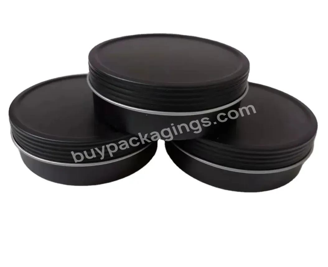 4oz Matte Black Candle Tin With Screw Top Copper Screw Tin For Candle,Pomade,Salve,Cream