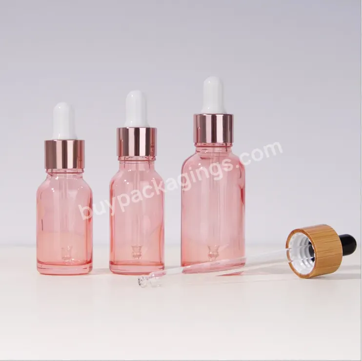 5-100ml Empty Rose Gold Glass Dropper Bottles Pink Screw Ring Vials For Essential Oil Aromatherapy Cosmetic Perfume Container