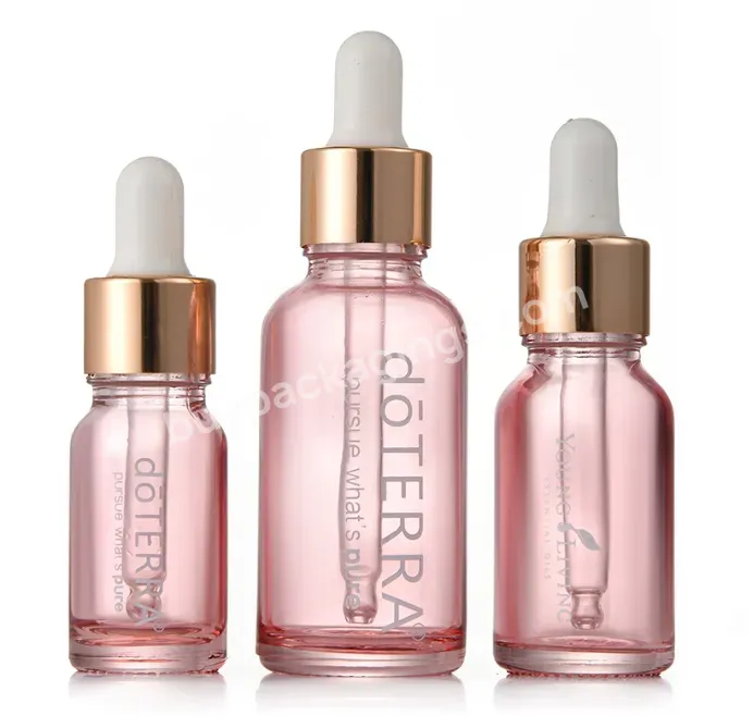 5-100ml Empty Rose Gold Pink Glass Dropper Bottles Doterra Essential Oil Dropper Bottle Customized Logo Acceptable