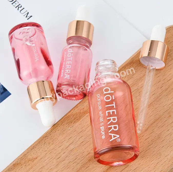 5-100ml Empty Rose Gold Pink Glass Dropper Bottles Doterra Essential Oil Dropper Bottle Customized Logo Acceptable