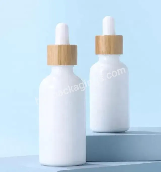 5-100ml Luxury White Porcelain Essential Oil Bottle With Bamboo Dropper For Serum