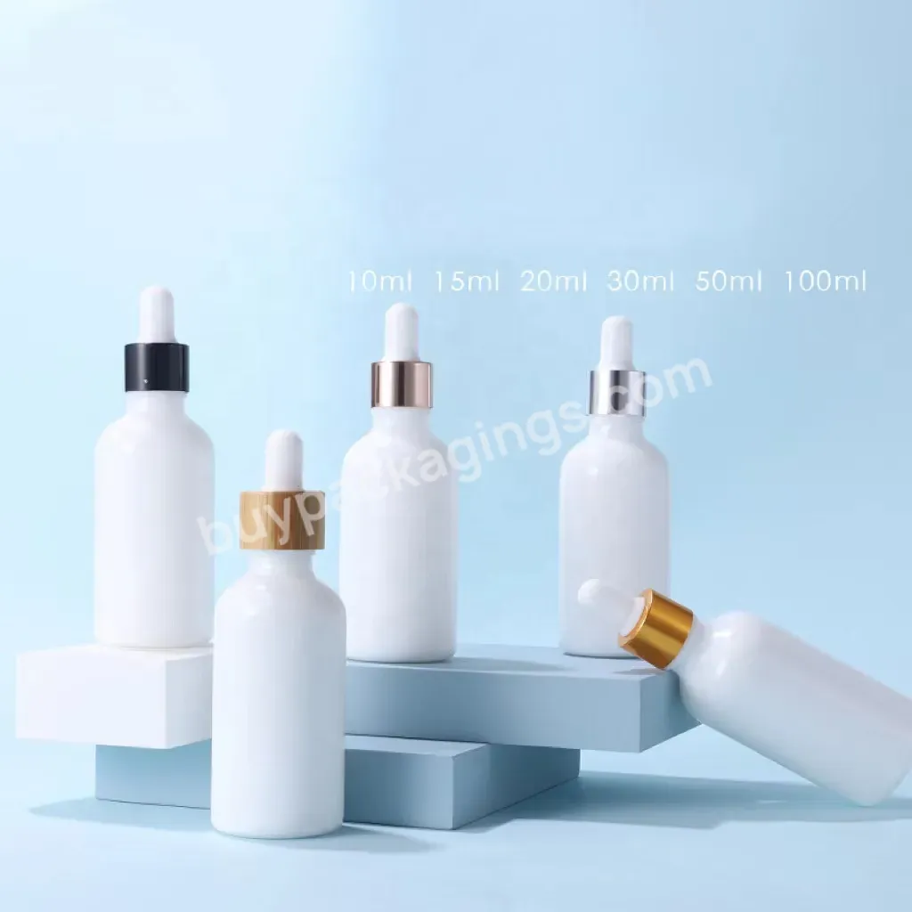 5-100ml Luxury White Porcelain Essential Oil Bottle With Bamboo Dropper For Serum