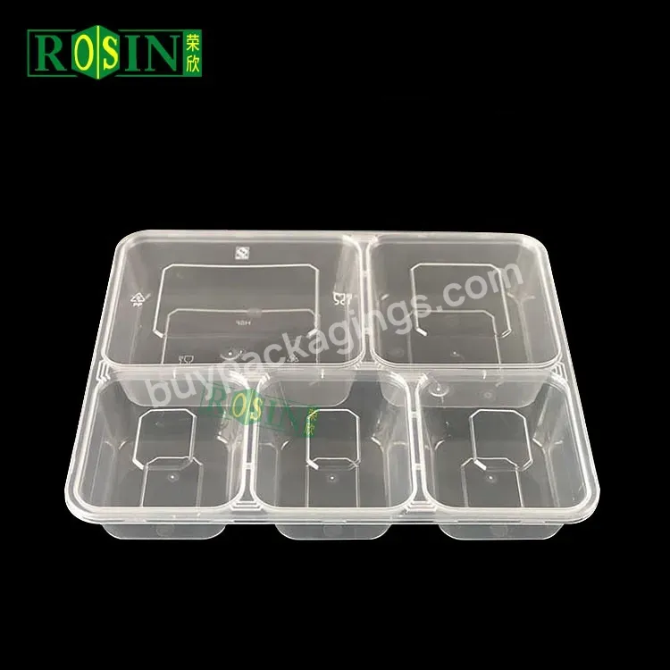 5 Compartments Microwavable Disposable Takeaway Food Lunch Box Plastic Food Meal Prep Container With Lid