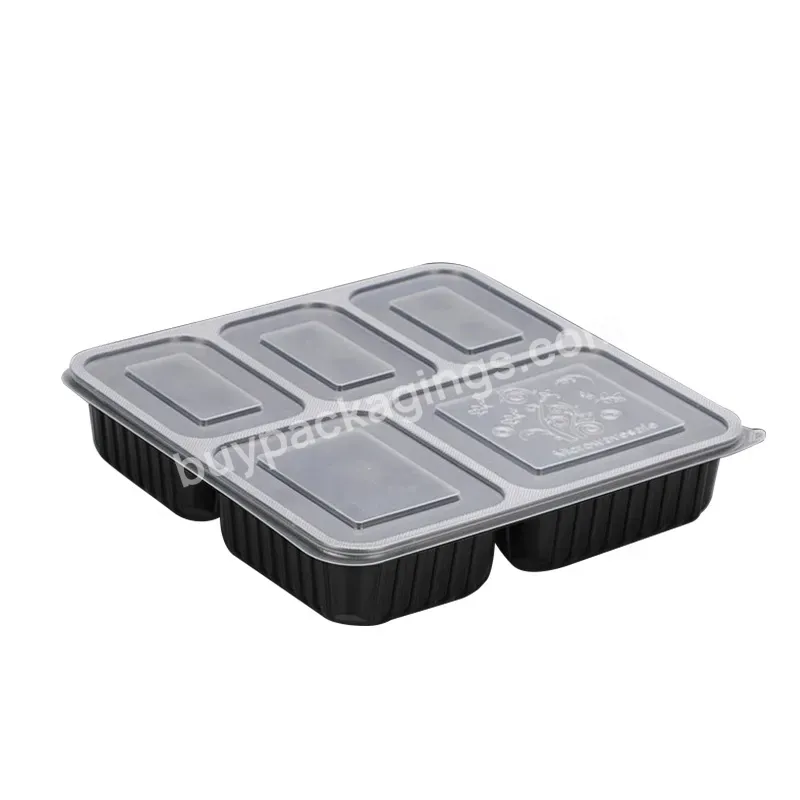 5 Compartments Plastic Food Container Meal Prep Containers Disposable Plastic Container With Divide