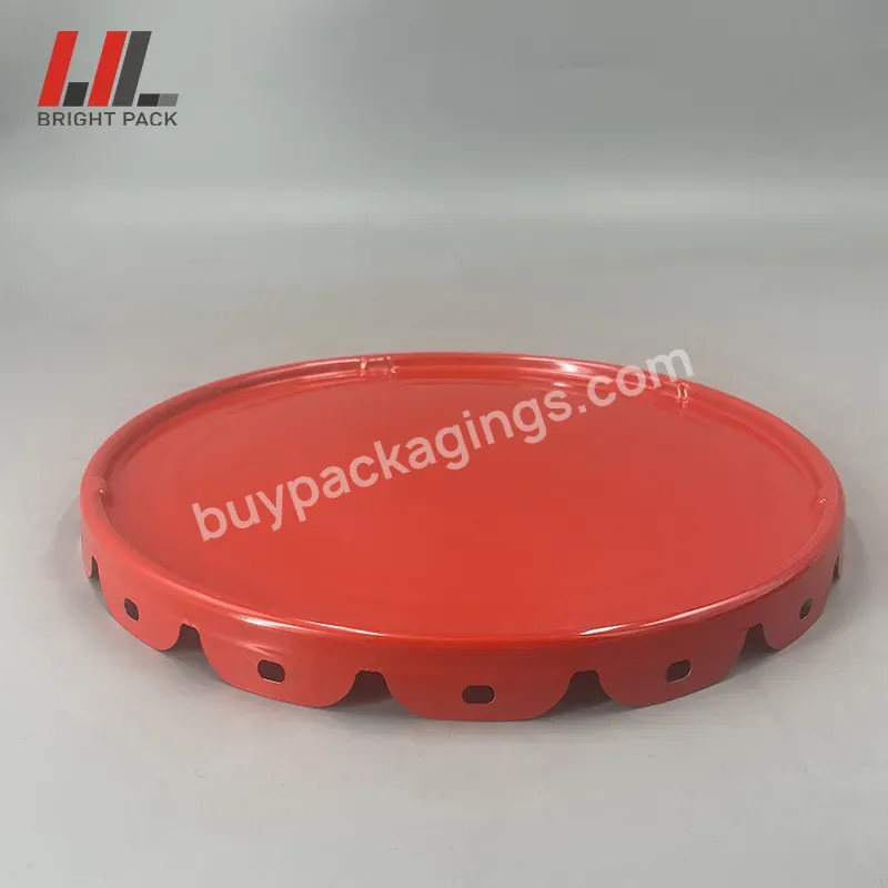 5 Gallon Pail Flower Lid For 20 Litre Bucket Red Color Lug Lids Paint Can Component 0.35mm Thickness