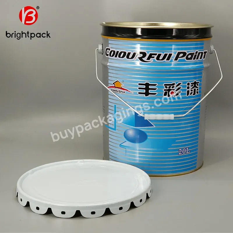 5 Gallon Paint Pail Metal Drum 20l Tin Paint Metal Bucket With White Lug Flower Lid