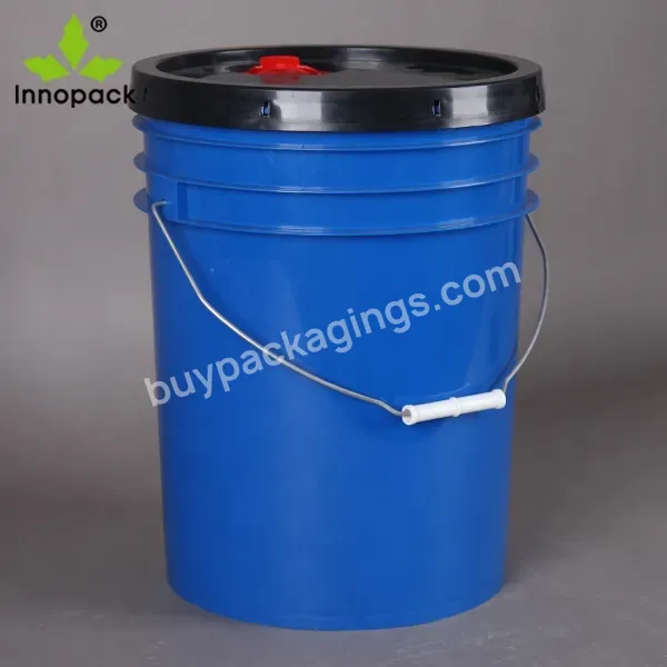 5 Gallon Round Plastic Bucket Empty Round Pail With Oil Spout For Sale