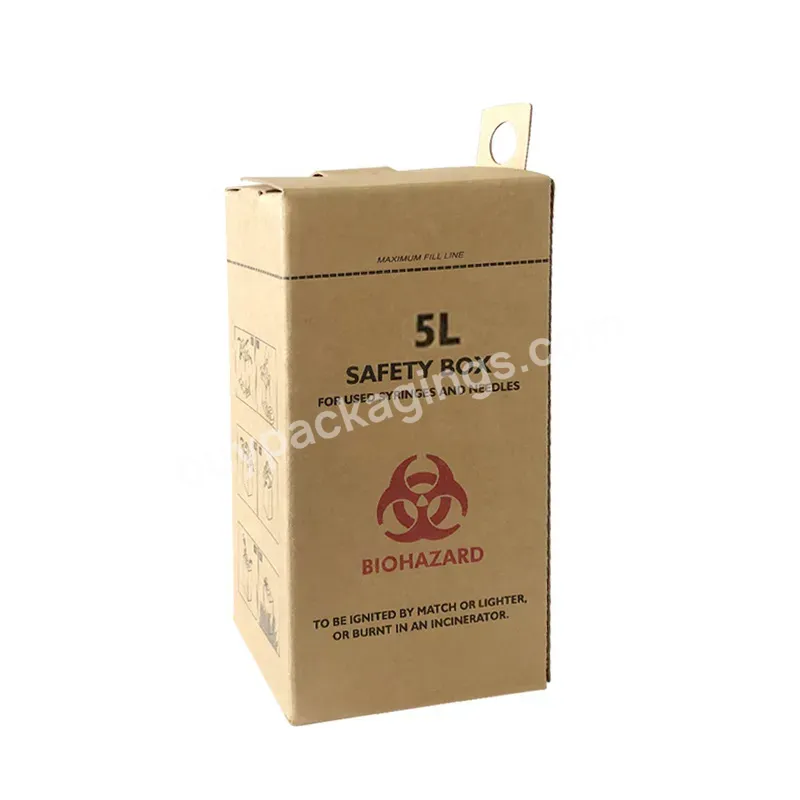 5 L Safety Box Cheap Factory Price Paperboard Sharps Container Medical Syringe Needle Box