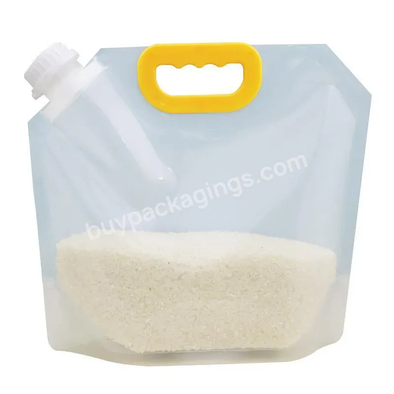 5 Liter Gallon Portable Drinking Containers Packaging Spout Pouch Water Plastic Bag Transparent Grain Storage Suction Bags - Buy 5 Gallon Rice Packing Bag,Transparent Grain Storage Suction Bags With Funnel,Flexible Liquid Packs Plastic Stand Up Spout