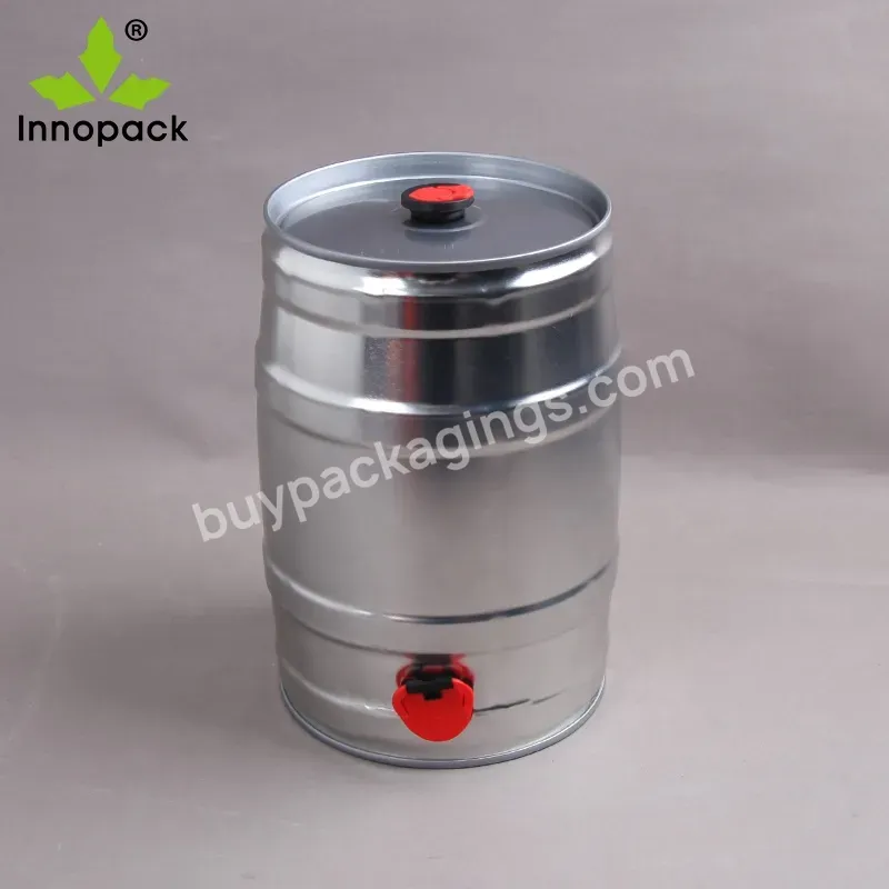 5 Liter Mini Beer Cans/round Empty Beer Keg /tin Can With Value And Cap