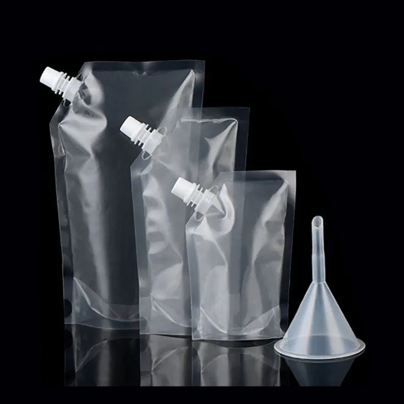 5 LTransparency Packaging Fruit Transparent Pouch Plastic Juice Bag With Tap