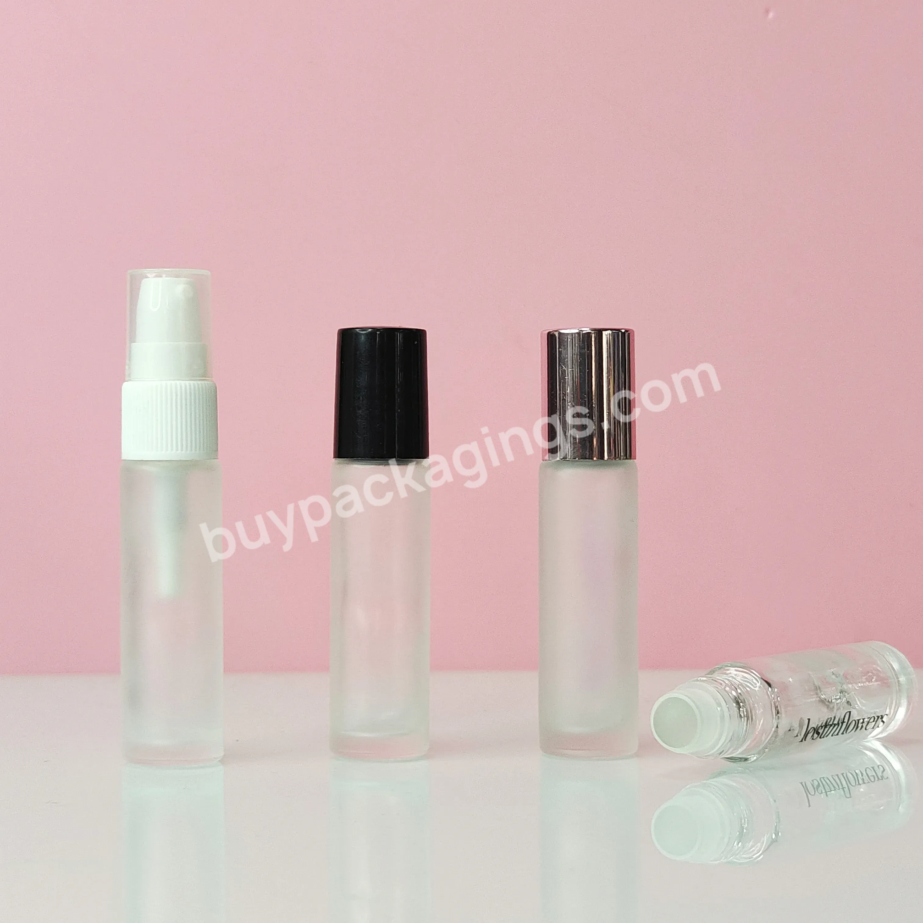 5 Ml Matte Clear Bottles Perfume Essential Oil 10 Ml Metal Roller Roll On Glass Bottle Cosmetic Package