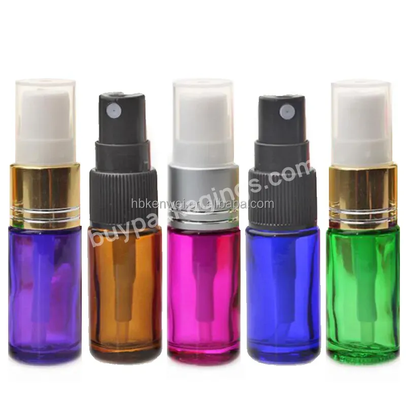 5 Ml Thick Perfume Glass Bottles With Black Spray Cap