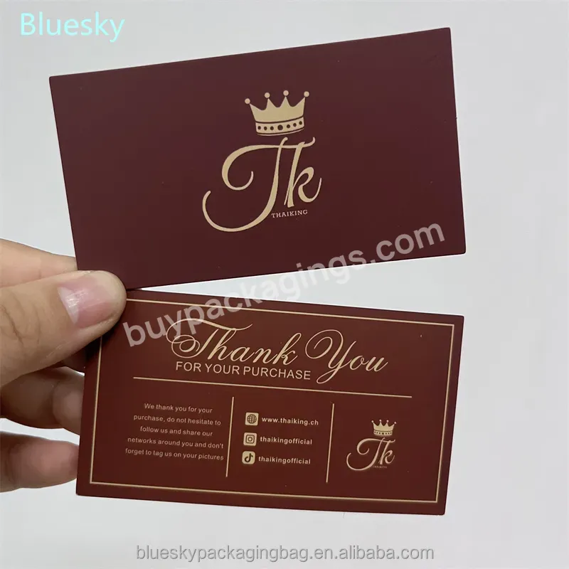 5 X 9 Cm Coated Paper Small Business Card Custom Eco-friendly Thank You Card With Brand Name