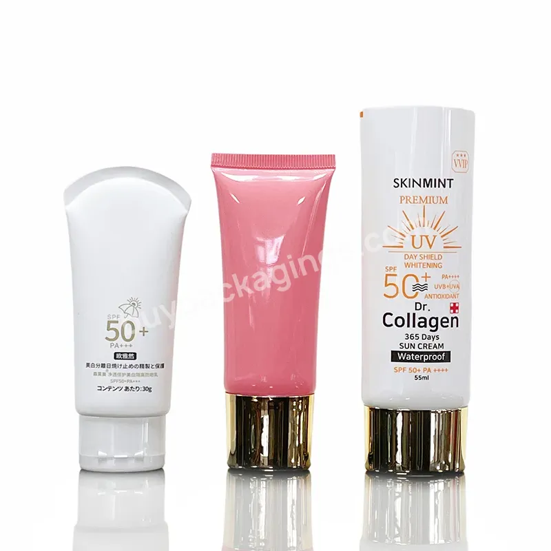 50 60ml Oval Flat Plastic Tube Bb Cream Sunscreen Packaging Containers Cosmetic Squeeze Foundation Cream Tube