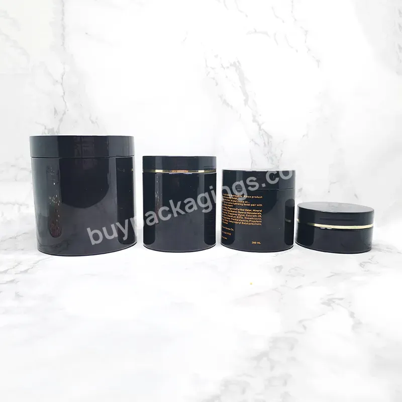 50 Ml 60ml 80 Ml 100 Ml 120 Ml 150 Ml 200 Ml 250 Ml Skin Care Cream Black Pet Plastic Jars With Black Lids 2oz 4oz 8oz 12oz - Buy Body Butter Plastic Jar,2 Oz 3 Oz 4 Oz 6 Oz 8 Oz Clear Pet Straight Sided Plastic Container Jars With Smooth White Screw