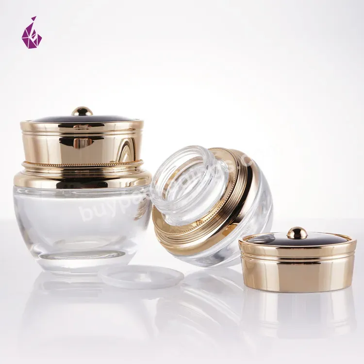 50 Ml Cosmetic Container Face Cream Scrubs Package Body Butter Cream Glass Cosmetic Jar 50g - Buy Clear Cosmetic Container,Cosmetic Cream Container,Round Cosmetic Jar.