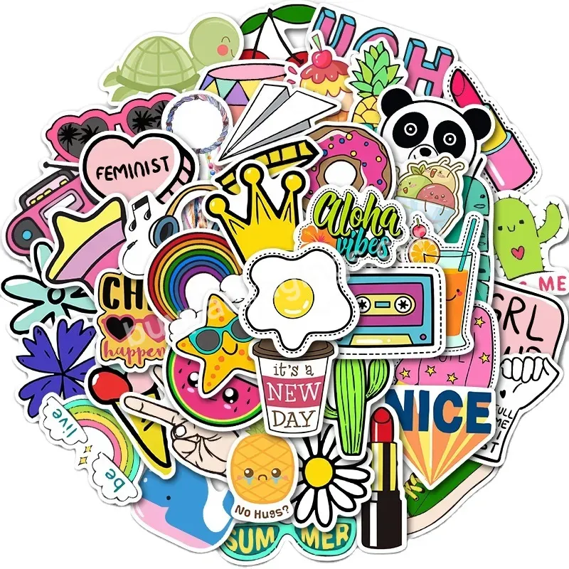 50 Pcs Instagram Style Indie Pop Waterproof Graffiti Suitcase Stickers