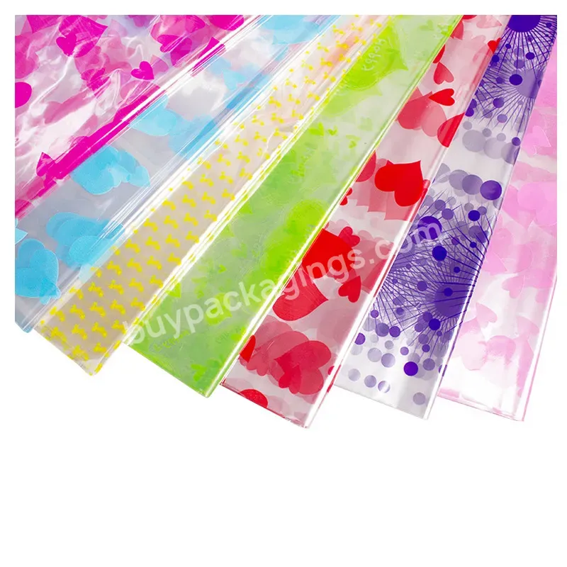 50 Sheets/pack Christmas Apple Wrapping Paper Cellophane Thin Opp Material Flower Gift Packaging Wrapping Paper