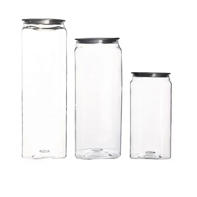 500 Ml 350 Ml Custom Pet Transparent Soft Drink Can Plastic Soda Beverage Pop Can Bottle With Easy Open End