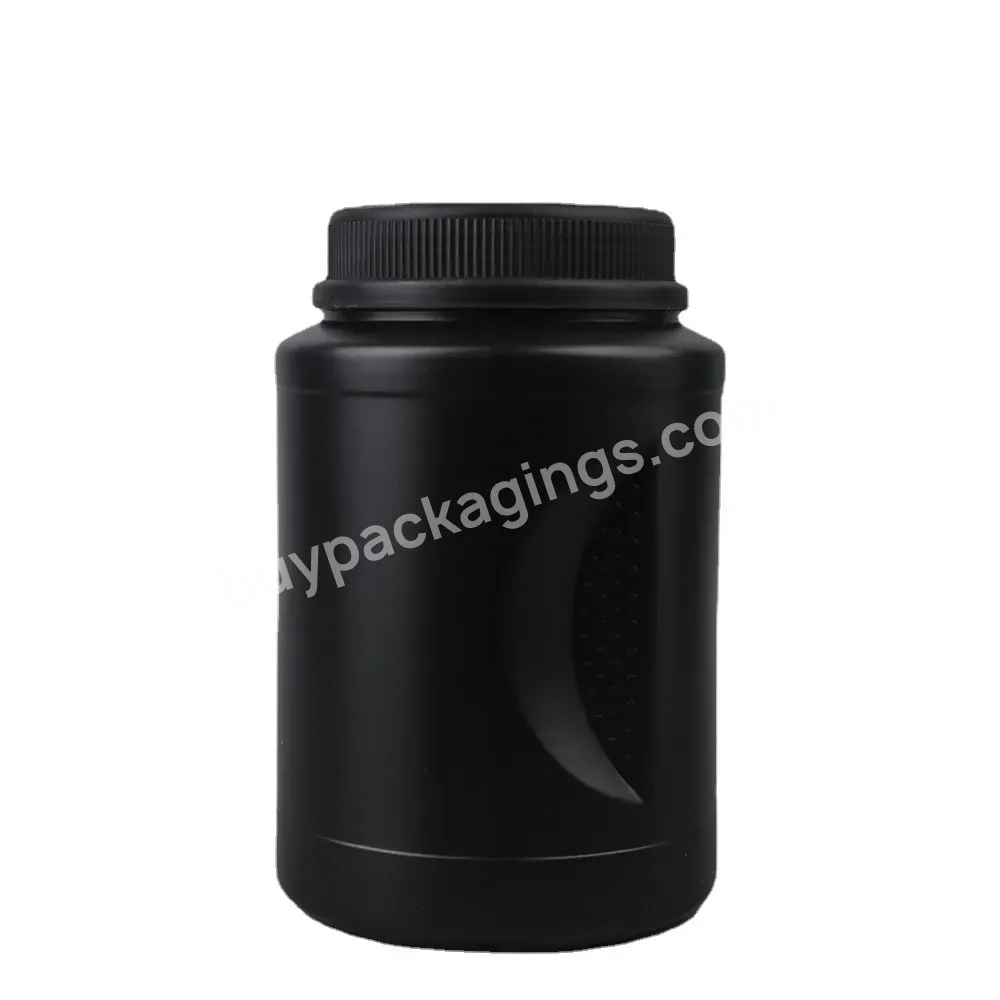 500/1000ml Wholesale Hand-held Protein Powder Bottle White Wide Mouth Plastic Jar Building Muscle Protein Powder Bottle