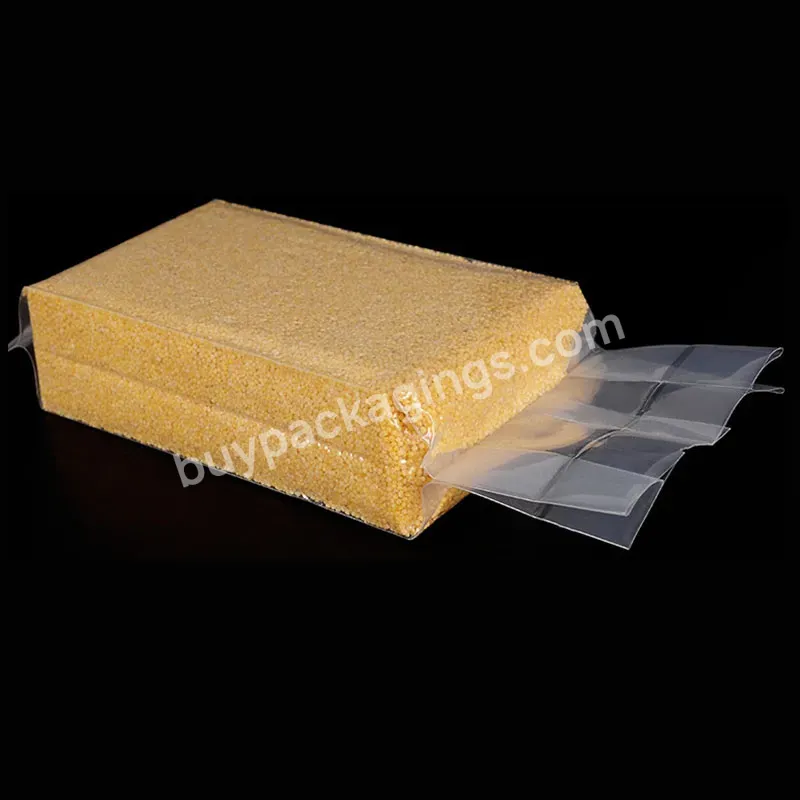 500g Transparent Back Seal Package Grain Vacuum Pouch Printed Packaging Bag For Rice Bean