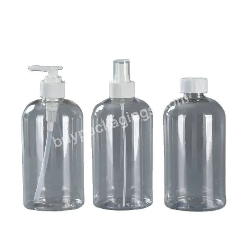 500ml 1000ml Empty Transparent Hand Sanitizer Plastic Round Trigger Spray Bottle With Sprayer For Cleaner Spray