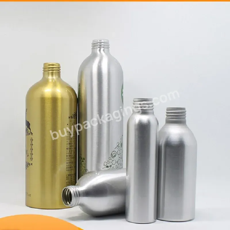 500ml 1000ml Matte Black Aluminum Refillable Recycled Aluminum Lotion Pump Bottle Shampoo Gel Bottles