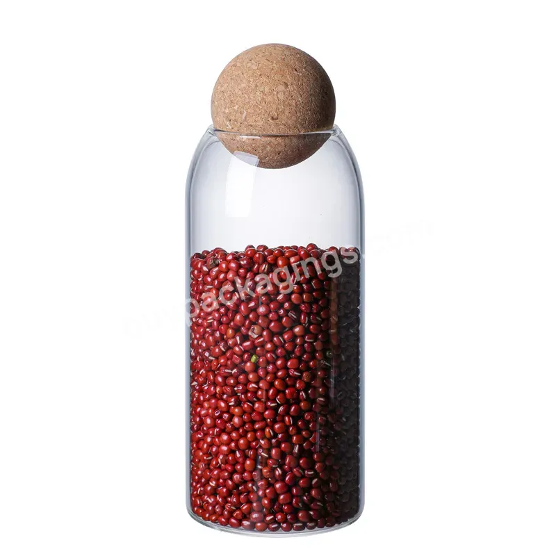 500ml 800ml 1200ml Glass Sealed Kitchen Storage Jar Spherical Coffee Storage Round Ball Bottle Candy Dried Fruit Storage Jar