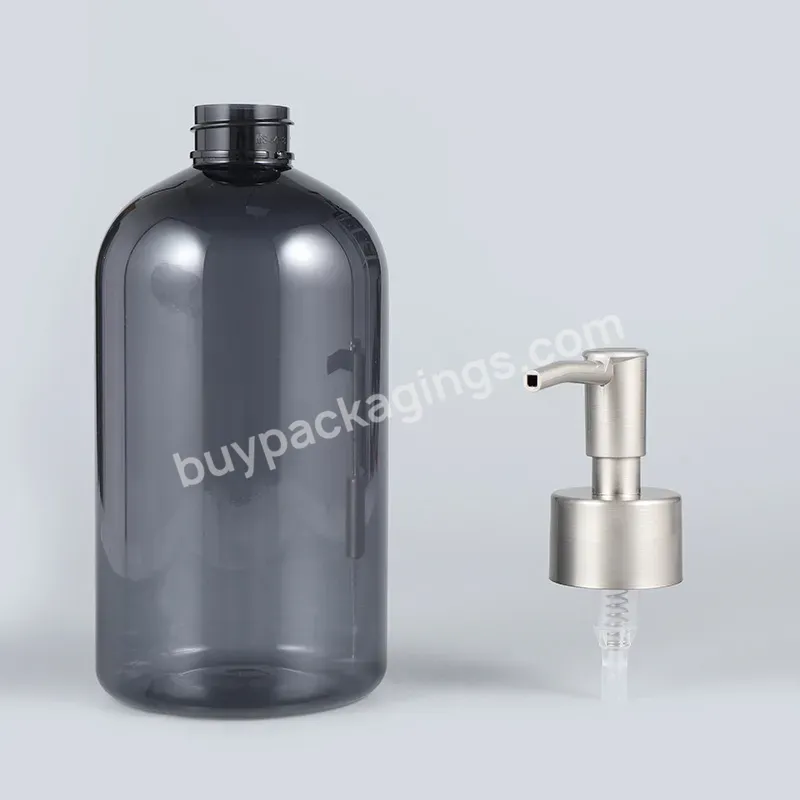 500ml Boston Round Grey Pet Plastic Body Care Lotion Shampoo Reusable Moisturizer Hair Conditioner Lotion Bottle