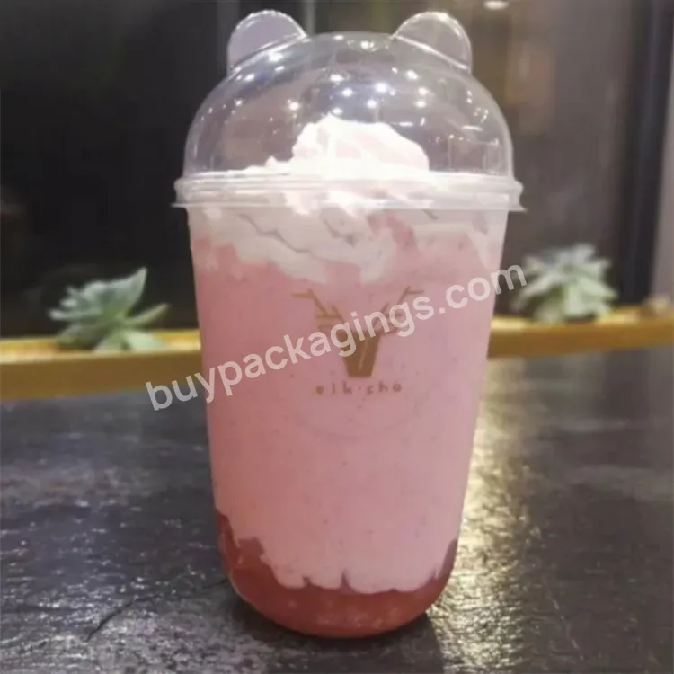 500ml Disposable Pet U Shape Biodegradable Manufacture Of One Time Smoothie Plastic Cups With Lid - Buy One Time Plastic U Cups With Lid,Manufacture Of Plastic U Cups,Biodegradable Smoothie Cup.