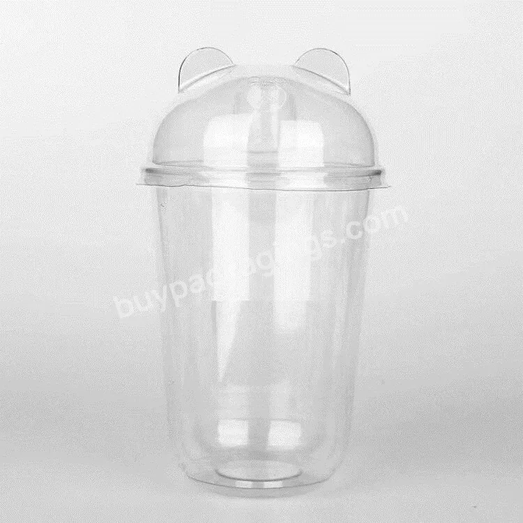 500ml Disposable Pet U Shape Biodegradable Manufacture Of One Time Smoothie Plastic Cups With Lid - Buy One Time Plastic U Cups With Lid,Manufacture Of Plastic U Cups,Biodegradable Smoothie Cup.