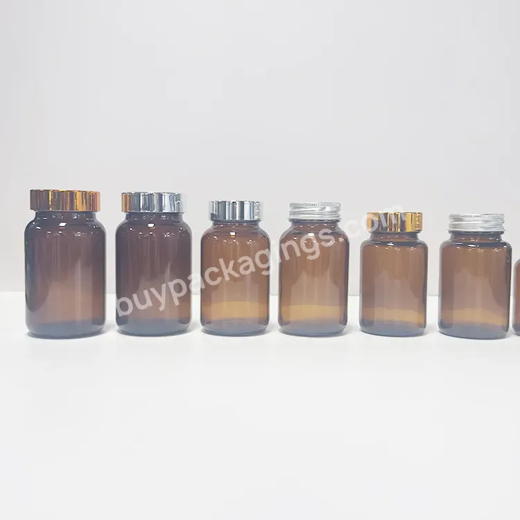 500ml Glass Tawny Jars Containers With Black Or Gold Top,Travel Brown Container For Sample,Health Care Product Storage Bottle