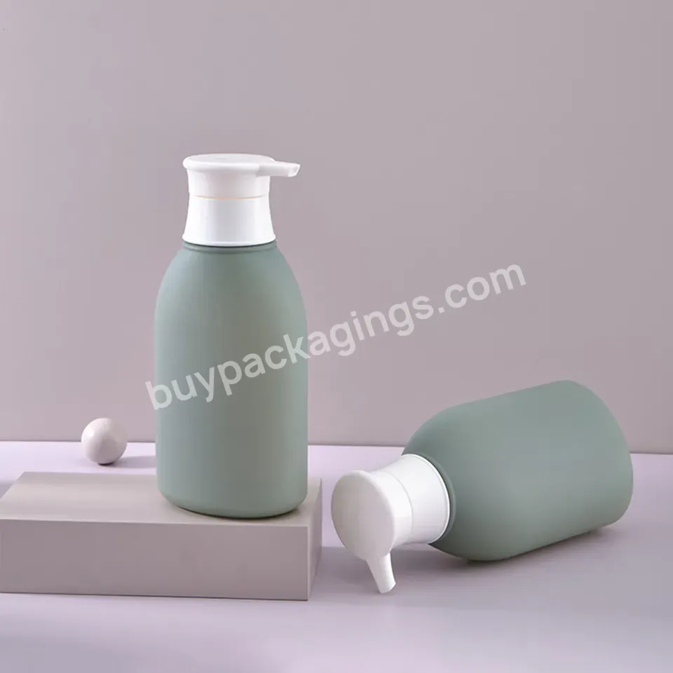 500ml Green Round Hdpe Plastic Reusable Shampoo Liquid Hair Care Body Care Lotion Pump Bottle