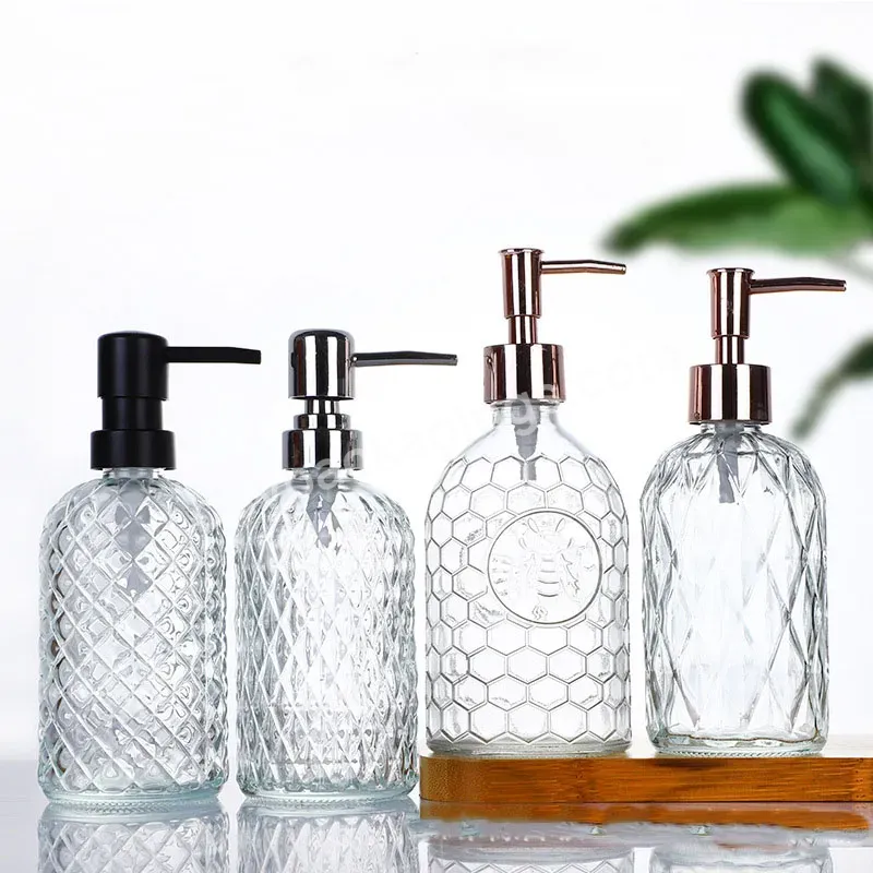 500ml Hot Sale Hand Sanitizer Bottle Empty Shampoo Shower Glass Bottle Bathroom Separate Lotion Bottle